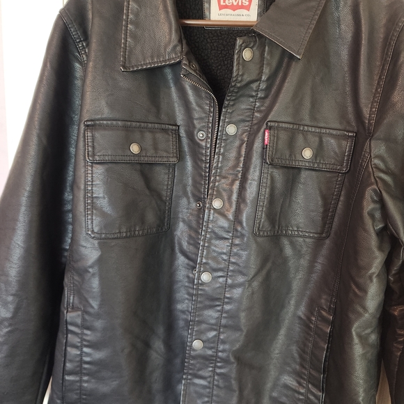 Levi's Black Leather Jacket for Men - Picture 2 of 5